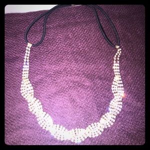 Hair band head band gold shiny diamonds